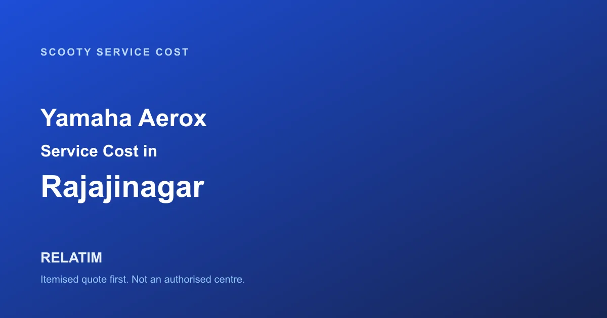 Yamaha Aerox Service Cost in Rajajinagar, Bangalore